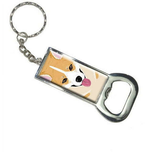 Pembroke Welsh Corgi Yellow Dog Pet Full Face Keychain Bottle Bottlecap Opener