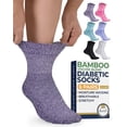 thumbnail image 1 of Pembrook Unisex Non-Binding Diabetic Ankle Socks, Bright Colors, Large, 6 Pairs, 1 of 7