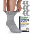 thumbnail image 1 of Pembrook Unisex Non-Binding Diabetic Ankle Socks, Gray, Large, 6 Pairs, 1 of 7