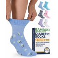 thumbnail image 1 of Pembrook Unisex Non-Binding Diabetic Ankle Socks, Mixed Flowers, Medium, 6 Pairs, 1 of 7