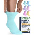 thumbnail image 1 of Pembrook Unisex Non-Binding Diabetic Ankle Socks, Pastel Colors, Large, 6 Pairs, 1 of 7