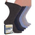Lamp Bind Pembrook Women's Ribbed Knit Diabetic Crew Socks, Non-Binding, Bamboo ...