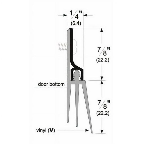 Pemko 57AV36 36 in. Door Bottom Sweep Aluminum with Black Eco, Mill
