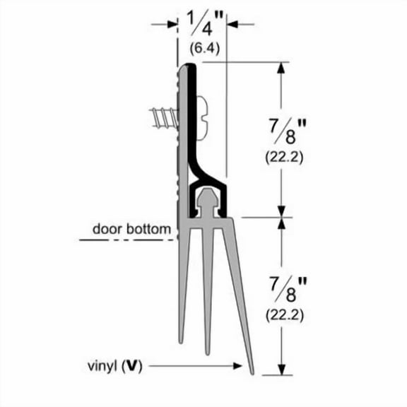 Pemko 57AV48 Triple Fin Bottom Door Sweep Aluminum Finish 48" long