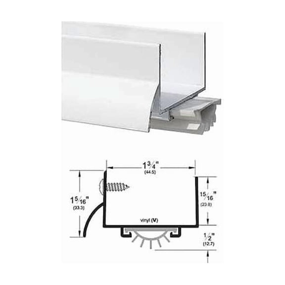 Pemko Door Shoe,Vinyl Insert,1-3/4" W,36" L 216PWV36