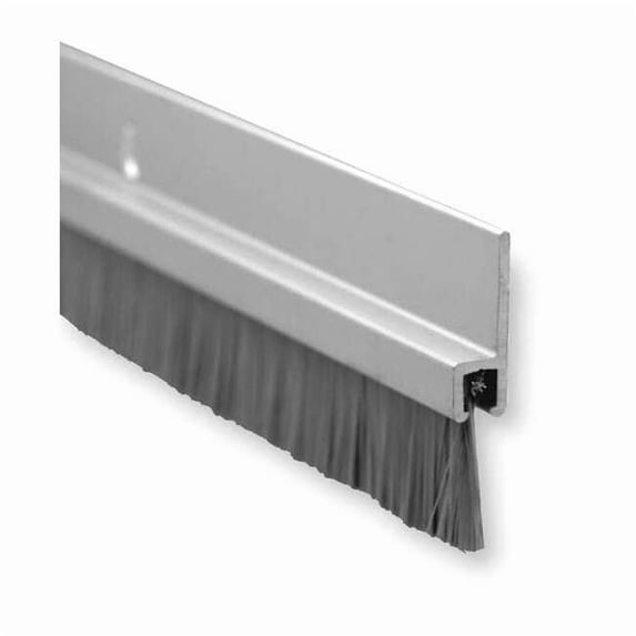 Pemko Door Sweep, Brush Insert, Aluminum,4 ft Lg, 1/4 in Wd, Aluminum 18061CNB48