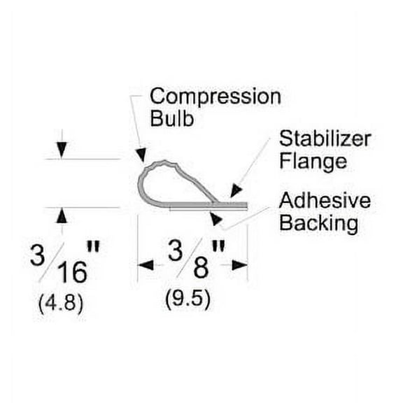 Pemko PK33BL20 Pemkoprene, Perimeter Gasket Fire/Smoke Seal, 20ft
