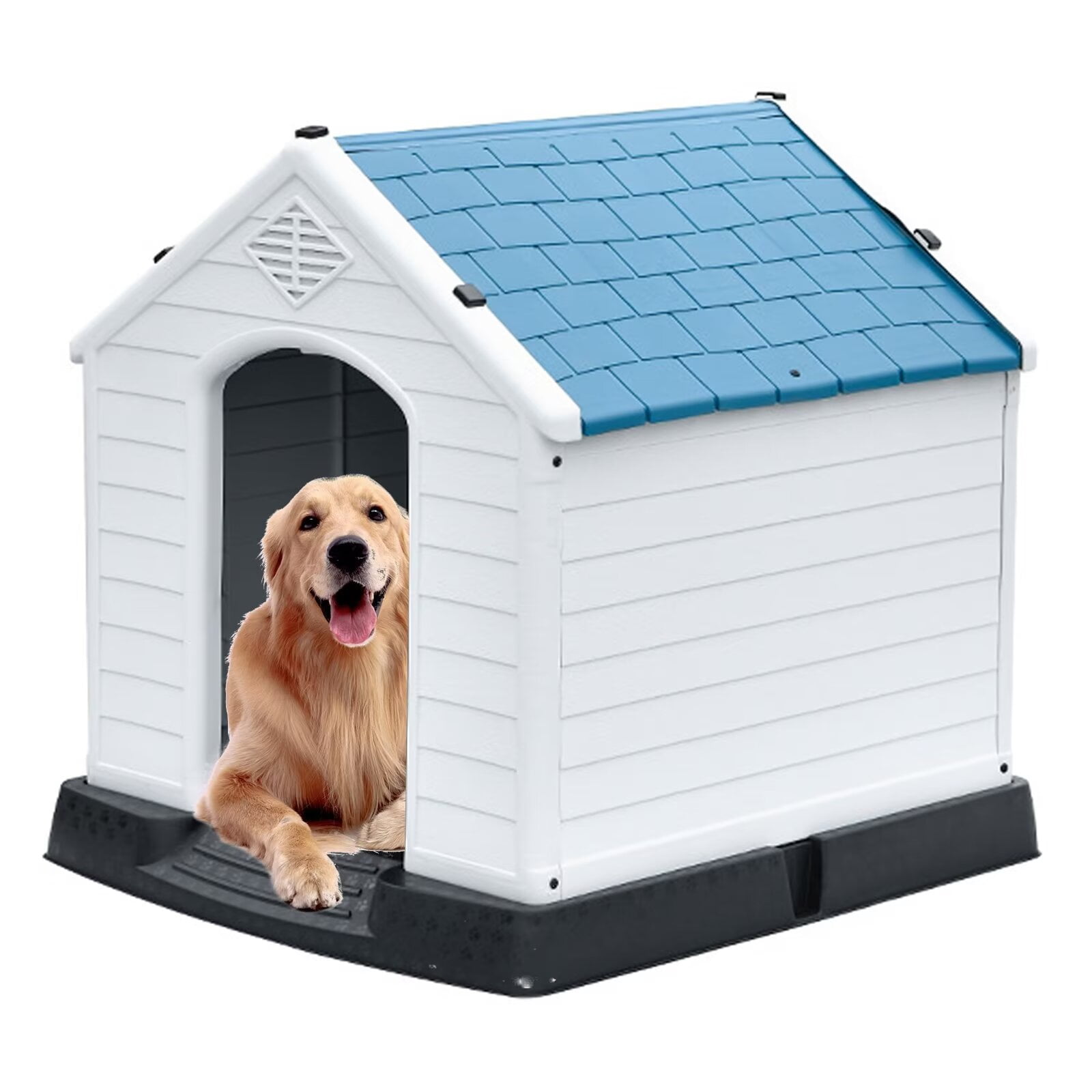 Pempet Plastic Dog House Outdoor Indoor Weatherproof Extra Large Dog ...