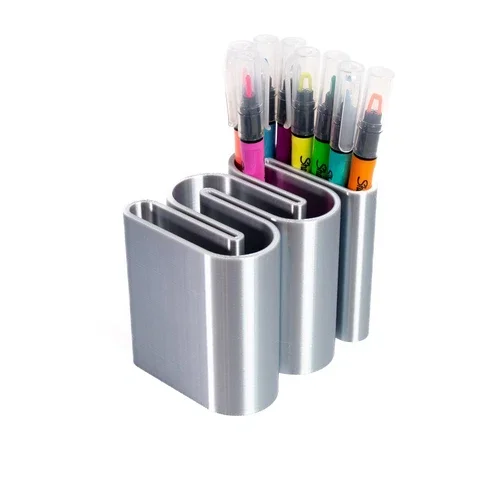 Pen And Pencil Organizer Makeup Brush Holder | Silver | Made In Usa By Quetzal