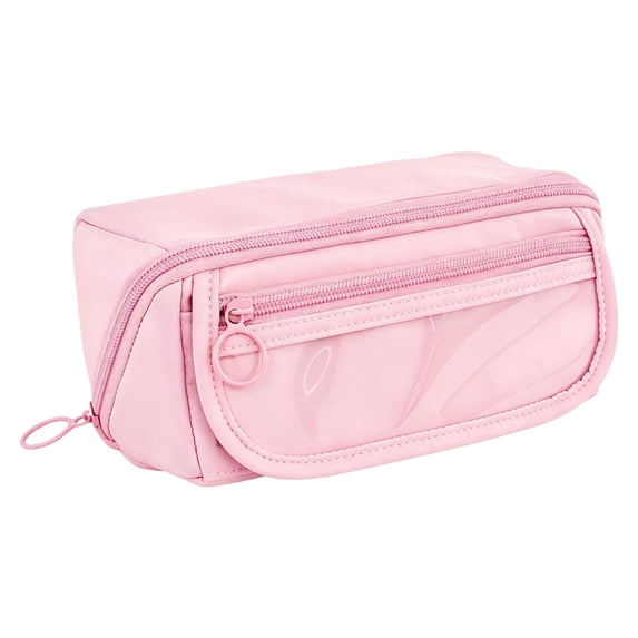 Pen Bag Cute Pencil Case Multifunctional Pouch Pencil Bags With Smooth Zipper Aesthetic Pencil Bag For Women Large Capacity Pure Color Pen Bag Fashion Pencil Case Pink