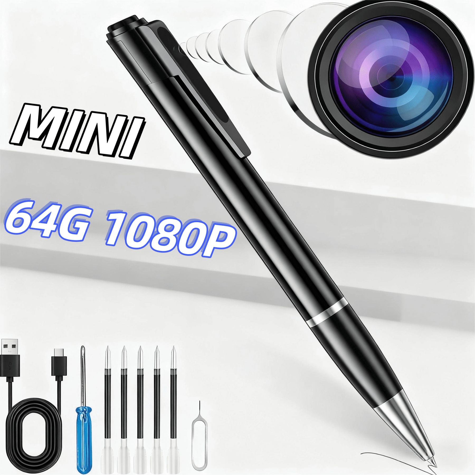 Pen Camera - 1080p HD Video & 64G Built-in Memory | Mini Body Nanny ...