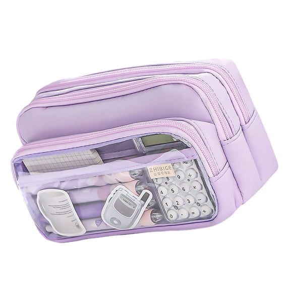 Pen Case, Pencil Pouches, Simple Large Pencil Case Pen Organizers Bag Zippers Expandable Big Capacity Pencil Holder Box