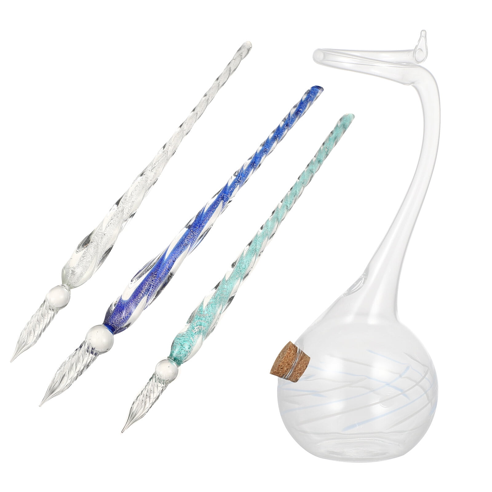 Pen Dip Pens Glass Calligraphy Quill Vintage Round Signature Japanese