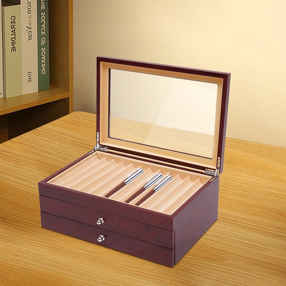 Pen Display Box 3 Tiers and 34 Separate Compartments for Storing Fountain Pens, Ballpoint Pens, Marker Pens, and Other Pens in Your Bedroom, Study Room, or Living Room