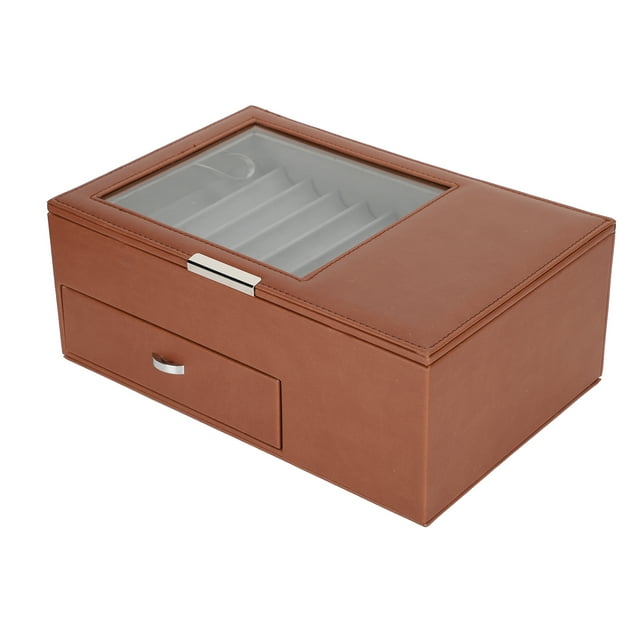 Pen Display Box Double Layer Fountain Pen Storage Case PU Leather Pen