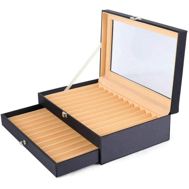 Pen Display Case Storage Ollection Display Case Top Glass Window for