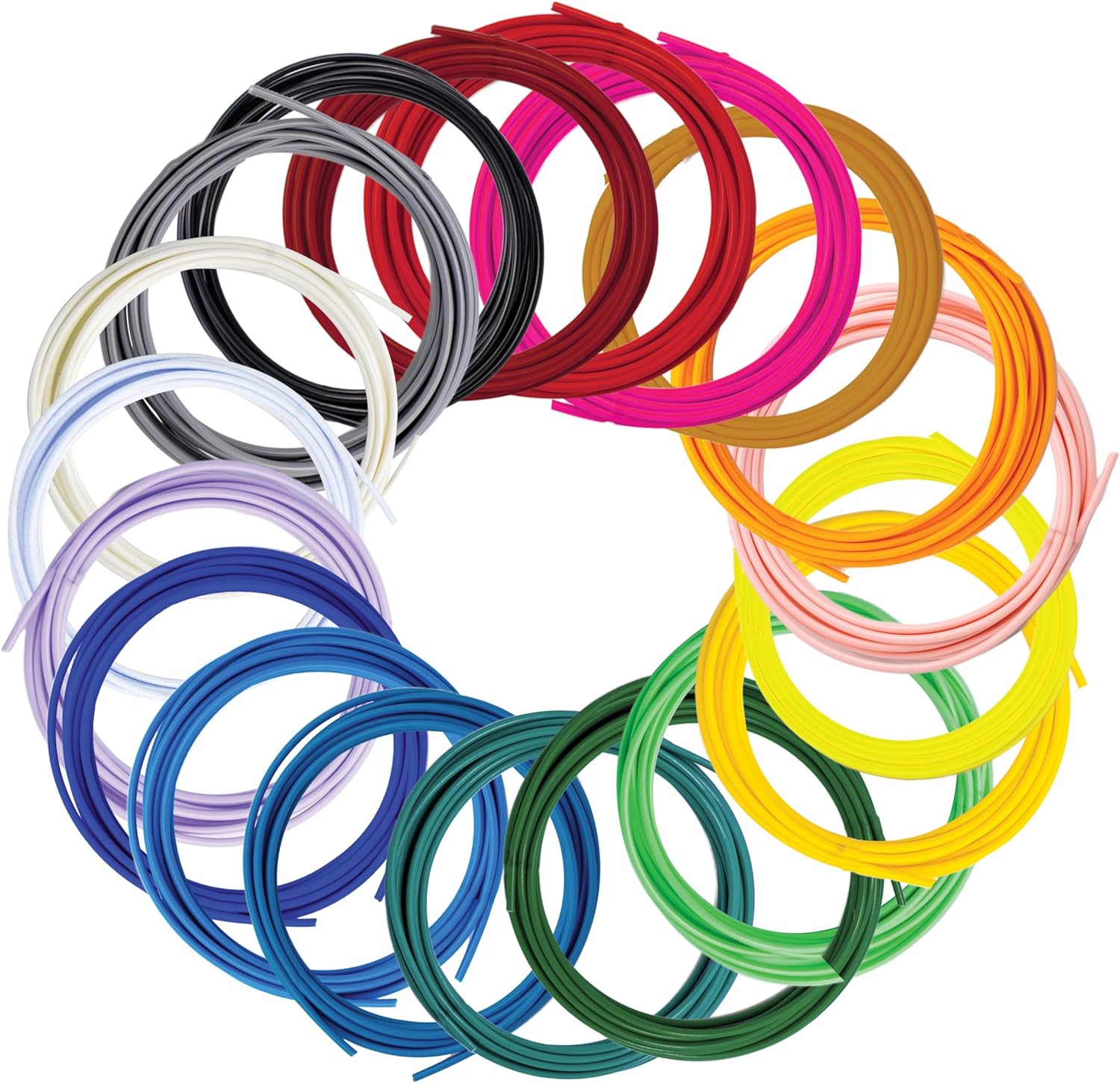 Pen Filament Refills, 20 Colors, 320 Feet, 1.75mm PLA, Works with , PIKA3D, and Most Other 3D Printing Pens