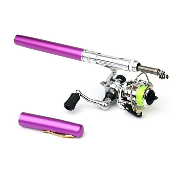 Pen Fishing Rod Kit Mini Fishing Pole Pocket Pen Rod Set Fishing Rod Pen Portable Telescopic Fishing Rod with Spinning Reel Fishing Rod Reel Combo for Travel Saltwater Freshwater Sea