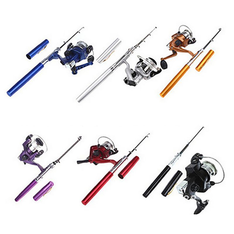 Pen Fishing Rod Reel Combo Set, Premium Mini Pocket Collapsible Fishing Pole Kit Telescopic