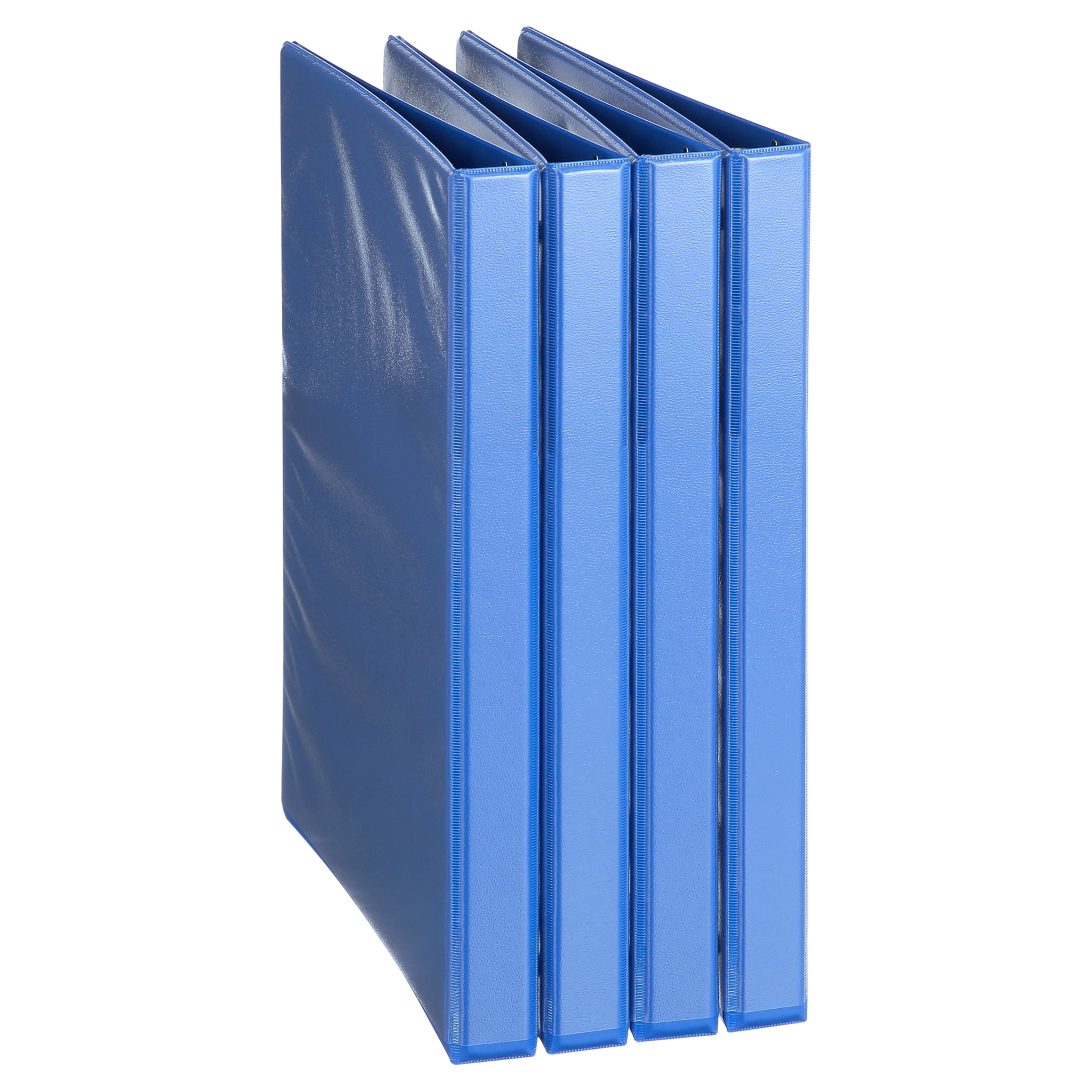 Pen + Gear 0.5 inch 3-Ring Durable View Binder,  Slant D-Ring,  Blue, 4 Pack