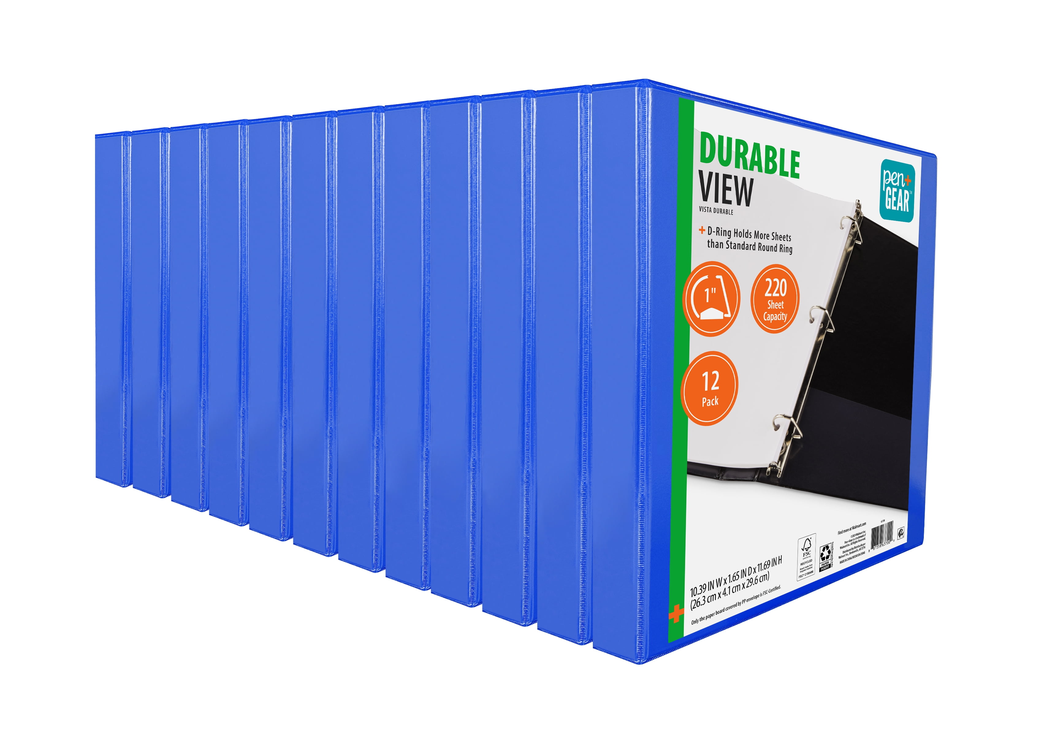 The Coupon deal of  Pen + Gear 1" Durable Binder, 1" D-Ring, Blue, 12 Pack
