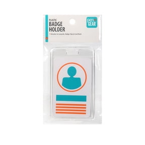 Pen+Gear 1 Pack Plastic Badge Holders, Clear ID Card Holders with Easy Access Vertical Plastic Case Hard Card Protector for Office School IDs Credit Cards Proximity Key