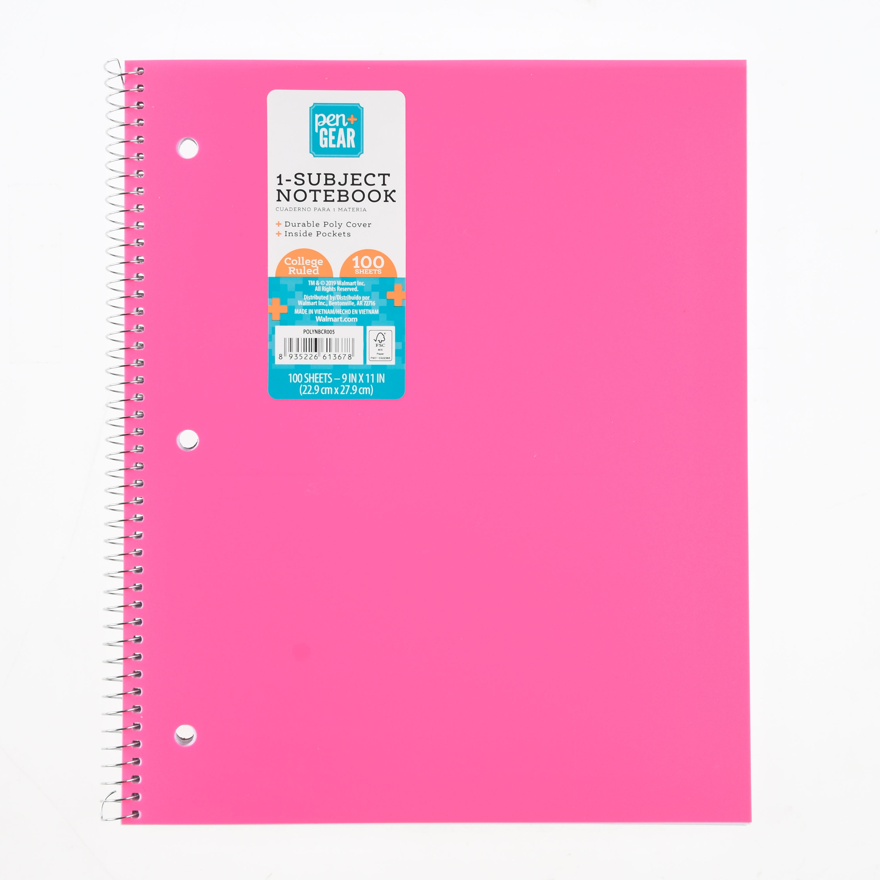 Walmart Connect Hard Cover Spiral Notebook
