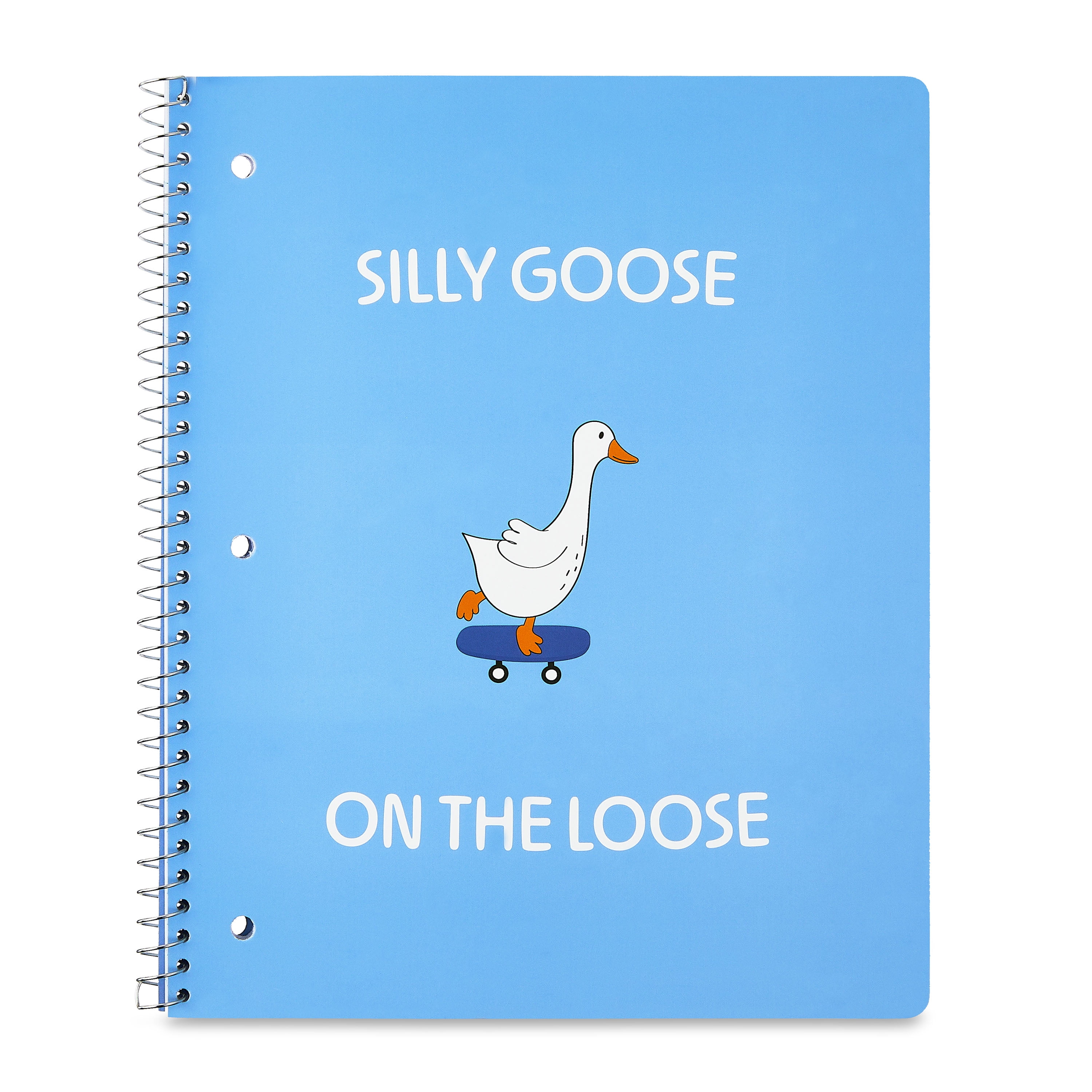 Pen+Gear Wide Ruled 1-Subject Notebook, 8.5" x 10.5", Blue Silly Goose, 80 Sheets