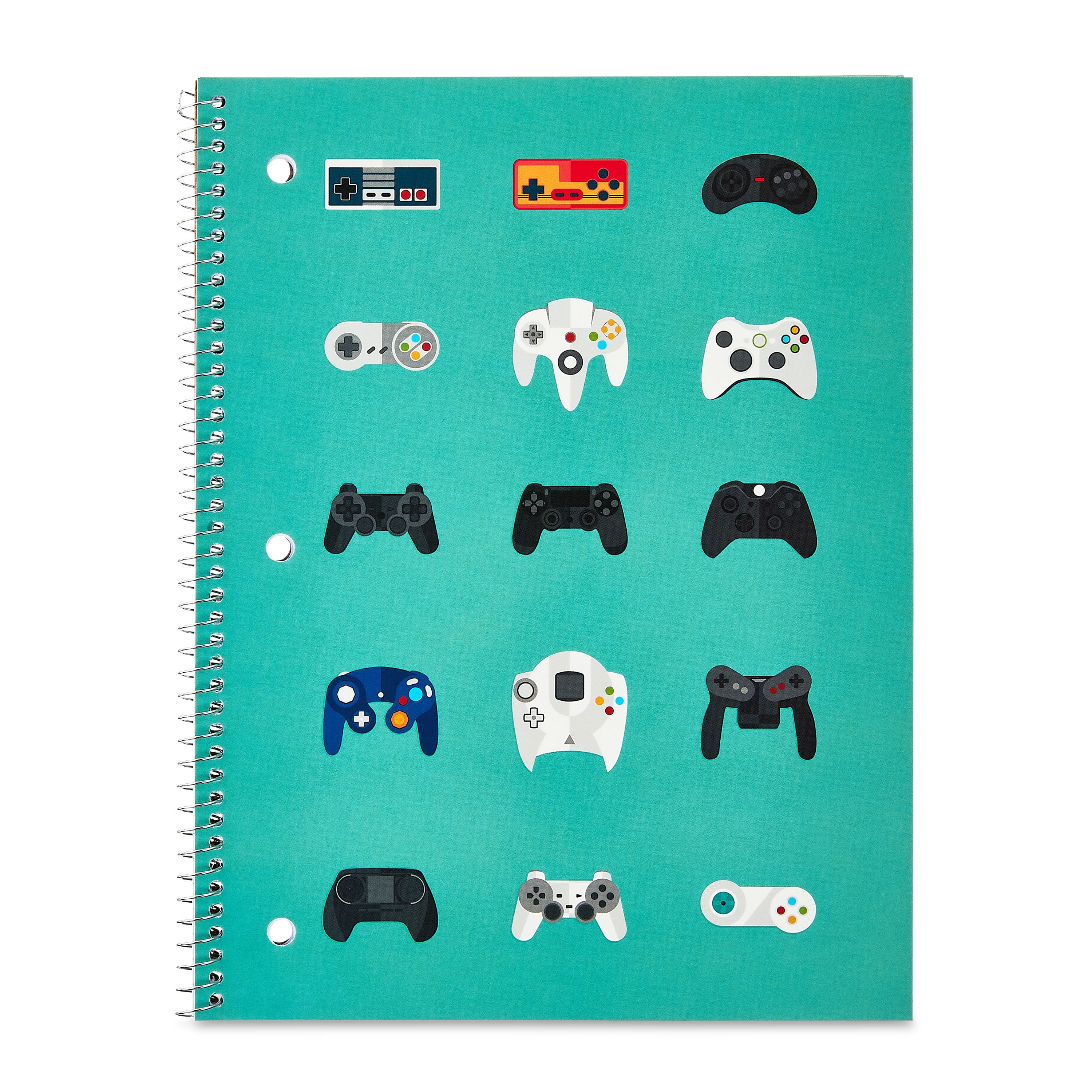 Pen+Gear 1 Subject Notebook, College Ruled, 8" x 10.5", Multicolor Game Controllers, 70 Sheets