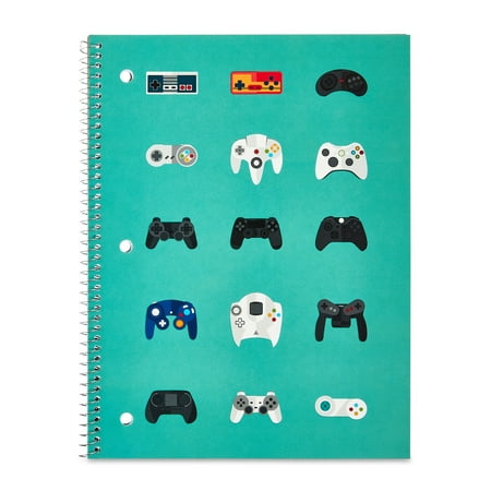 Pen+Gear 1 Subject Notebook, College Ruled, 8" x 10.5", Multicolor Game Controllers, 70 Sheets
