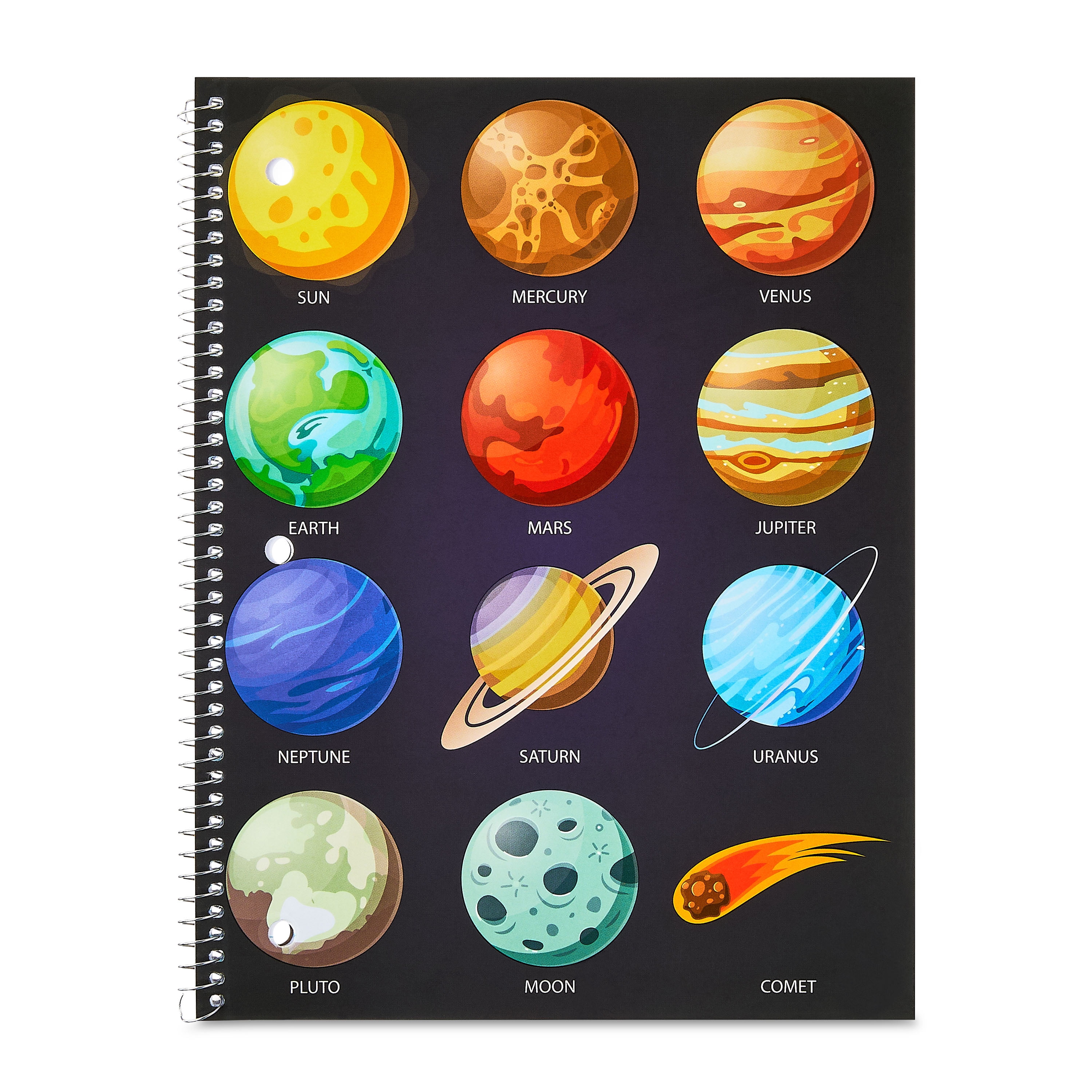 Pen+Gear 1 Subject Notebook, College Ruled, 8" x 10.5", Multicolor Planets, 70 Sheets