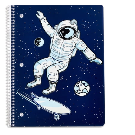 Pen + Gear 1-Subject Spiral Notebook, 10.5" x 8", Wide Ruled, 80 Sheets, Astronaut Blue