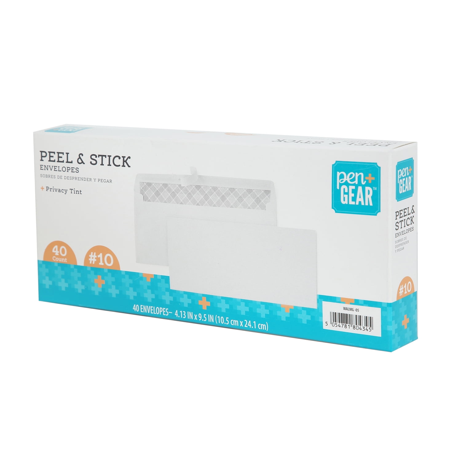 Pen+Gear 10 Privacy Tint Peel and Stick Envelopes, White, 4.13" x 9.5", 40 Count