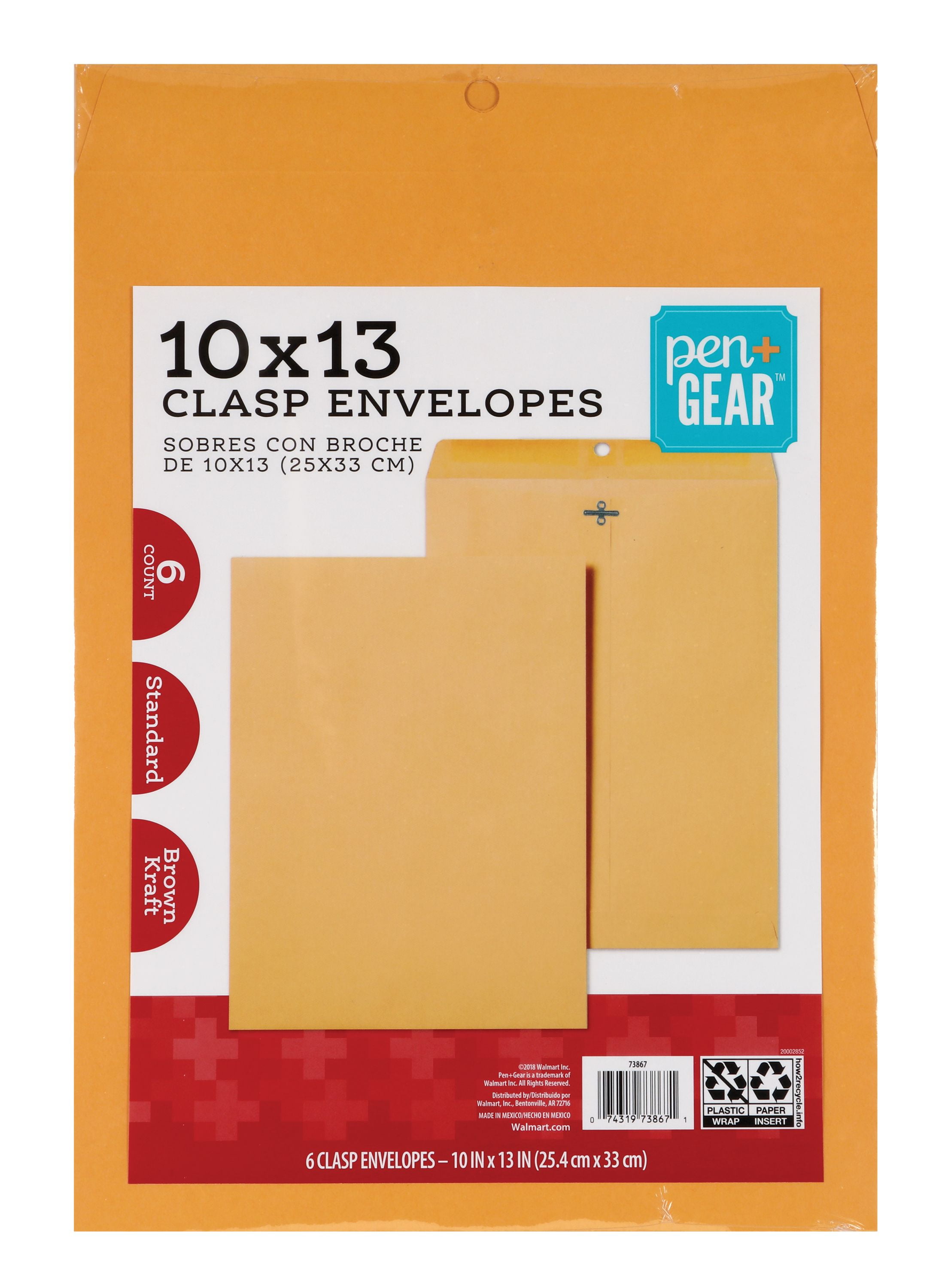 Pen+Gear 10" x 13" Kraft Clasp Envelopes, 6Pack (73867)