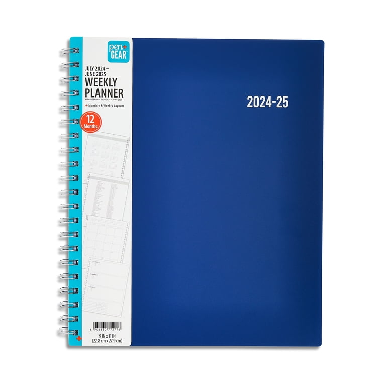Pen+Gear 12-Month Weekly Planner, 9 pen-gear-12-month-weekly-planner-9-x-11-july-2024-june-2025-navy-blue-walmart-com