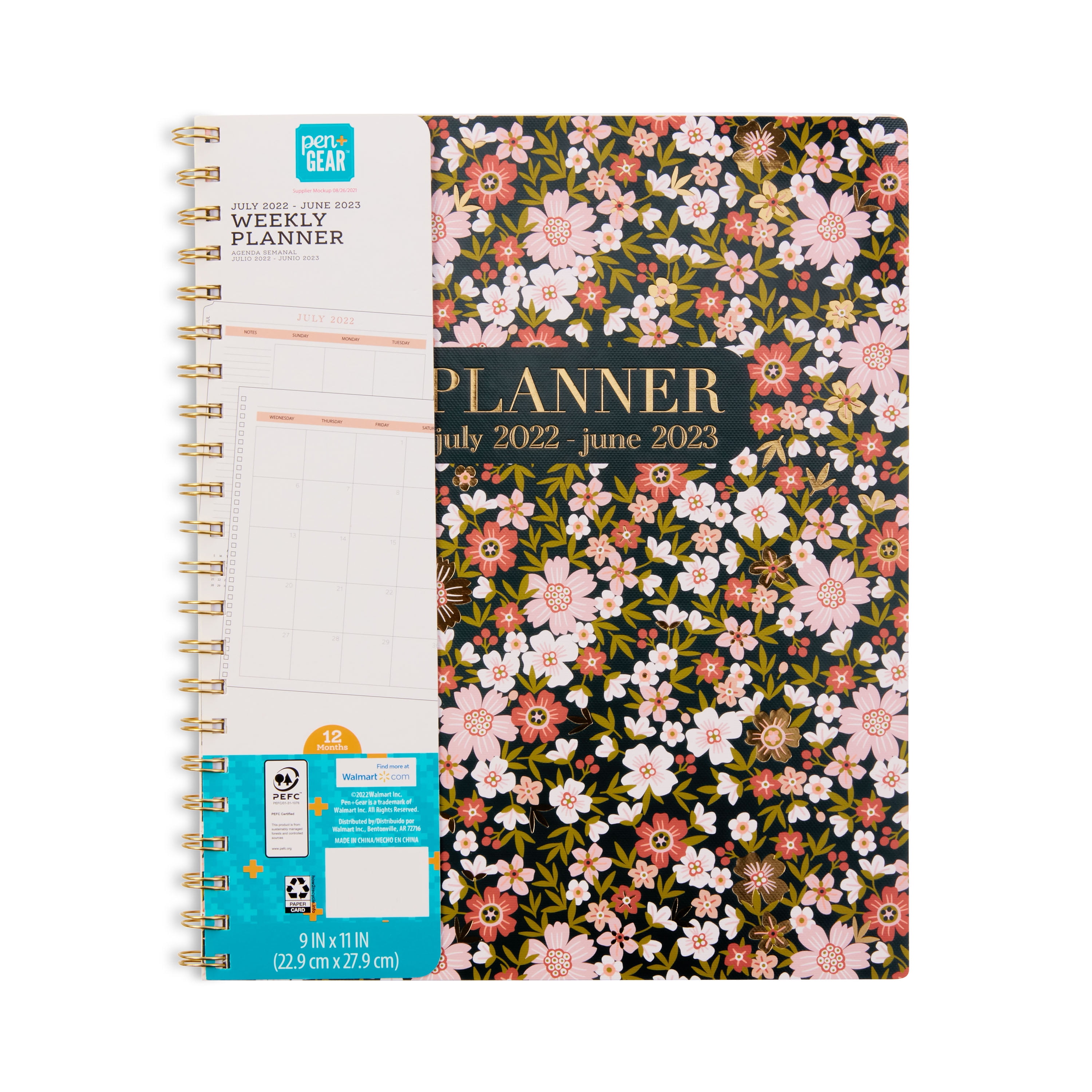 Pen+Gear 12 Month Weekly Planner, Floral, Large