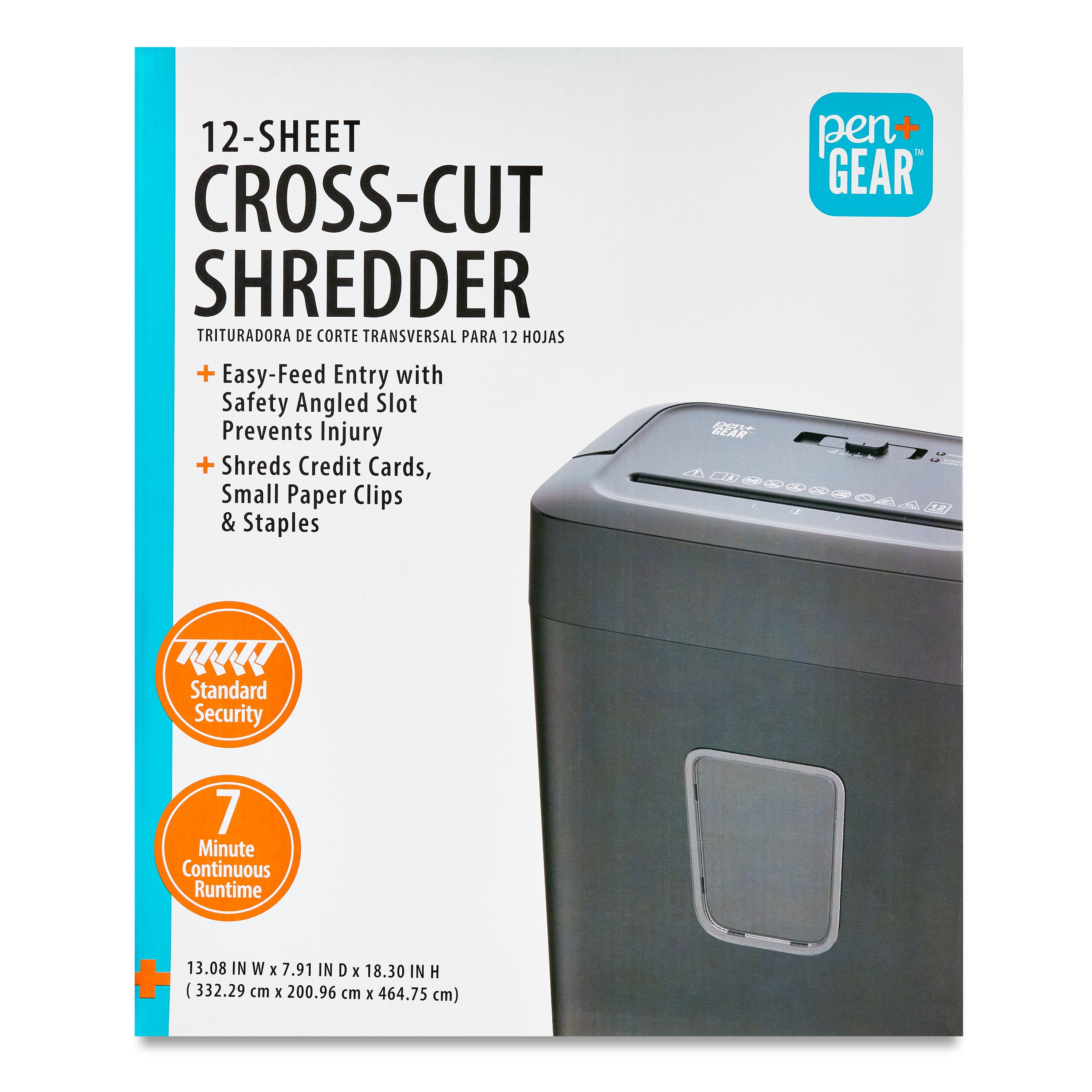 Pen+Gear 12-Sheet Cross-Cut Paper/Credit Card Shredder with 5.5 Gallon Bin, Black, Home & Office Use