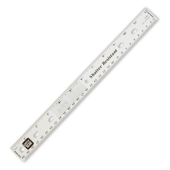 Pen+Gear 12" Plastic Ruler – Clear, Recommend  for Middle & High School Educational Level