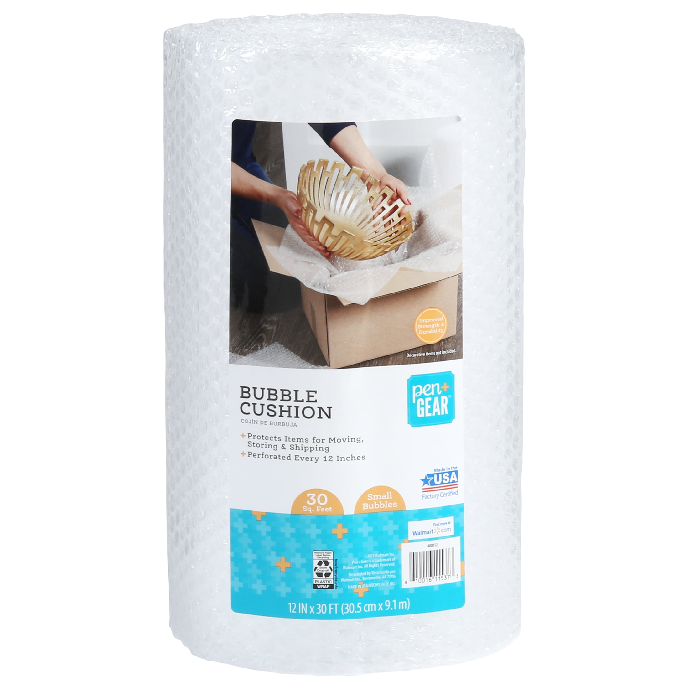 50 Foot Bubble Wrap® Roll! 3/16 (Small) Bubbles! 12 Wide! Perforated  Every 12