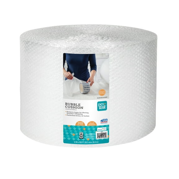 Pen+Gear 12" x 100' Bubble Wrap Roll, 3/16" Bubbles