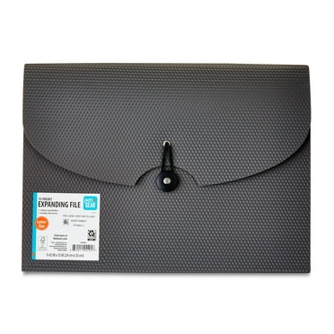 Pen+Gear 13-Pocket Letter-Size Expanding File Folder, Textured Gray