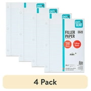 (4 pack) Pen+Gear College Ruled Filler Paper, 10.5" x 8", 150 Sheets (59156)