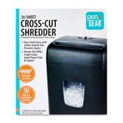Pen+Gear 16-Sheet Cross-Cut Paper, CDs & DVDs, Credit Card Shredder, Black, 5.3 Gallon Bin
