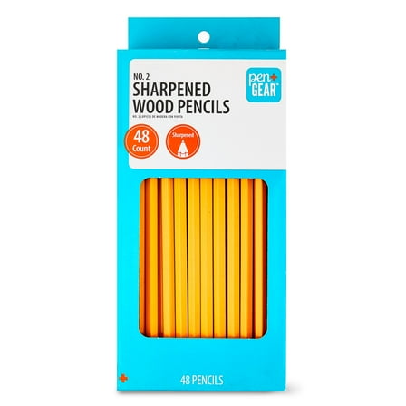 Pen+Gear #2 HB Sharpened Wood Pencils, Yellow, 48 Count