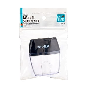 Sacapuntas manual de 2 orificios Pen+Gear, negro, 1 pieza