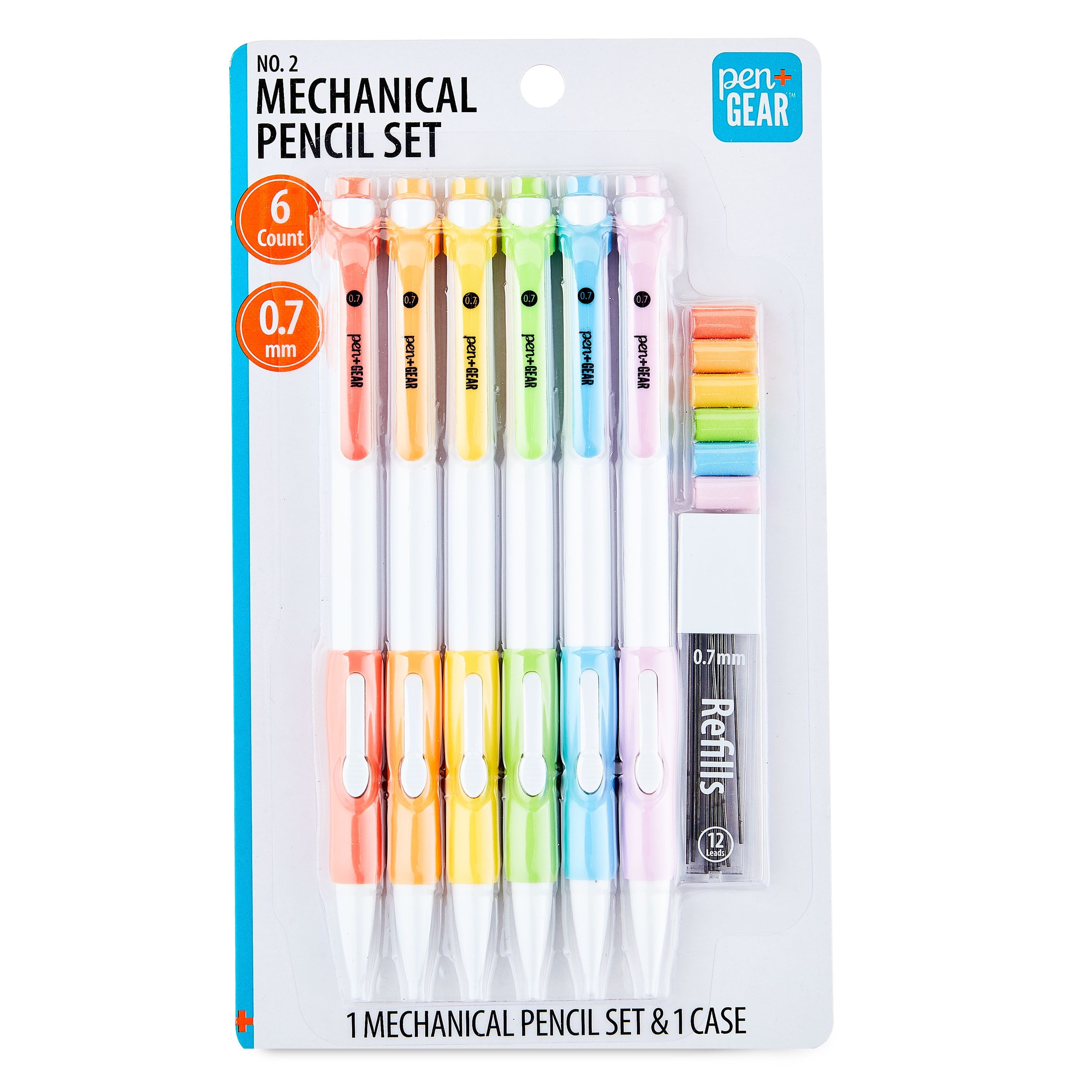 Pen+Gear 2 Mechanical Pencils with Refills, 0.7 mm, 6 Pack