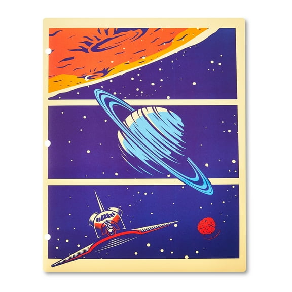 Pen+Gear 2-Pocket Folder, Poly, Multicolor Space