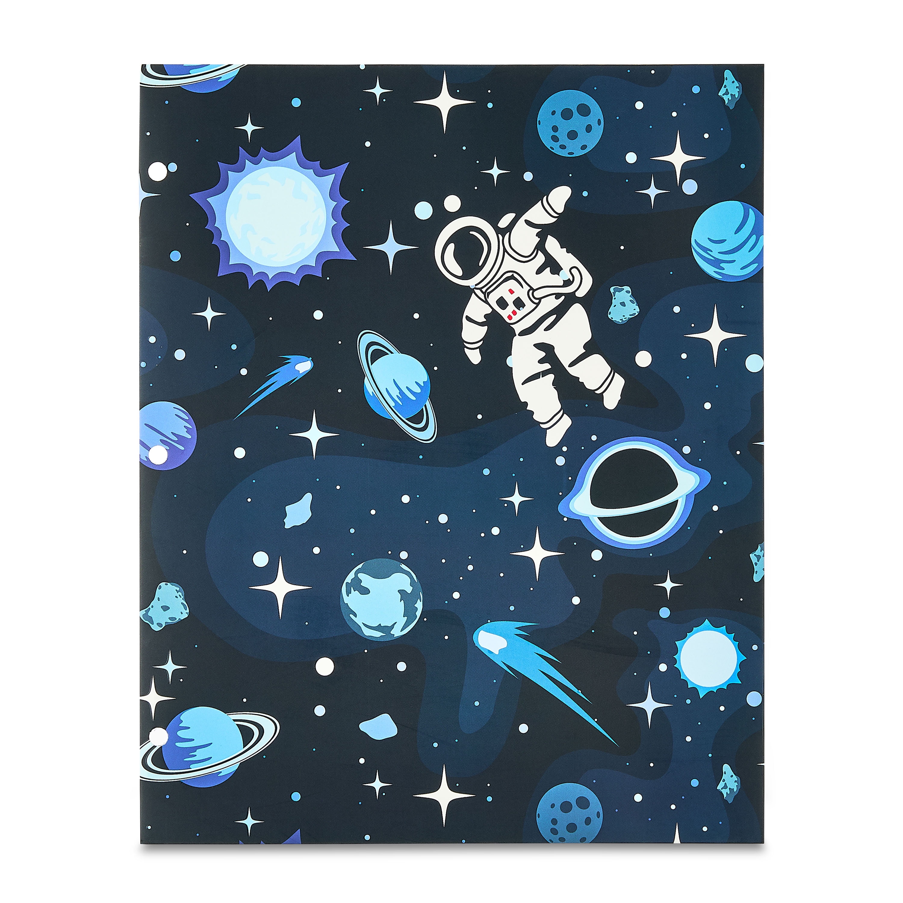 Pen+Gear 2-Pocket Paper Folder, 9.37" x 11.75", Blue Astronaut