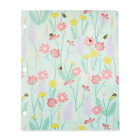 Pen+Gear 2-Pocket Poly Folder, 11.75 in x 9.5 in, Save The Bees
