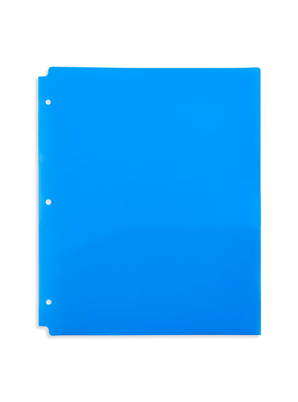 Pen+Gear 2-Pocket Poly Folder, Blue, 9.4" x 11.4"